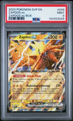 2023 POKEMON SVP EN-SV BLACK STAR PROMO ZAPDOS EX BOX #049 ZAPDOS EX PSA 9 - Image 1