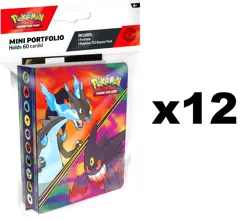 POKEMON TCG PHASTASMAL FLAMES MINI PORTFILIO Q1 2026 DISPLAY BOX SEALED (12 CT) - Image 1