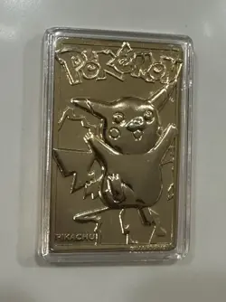 Vintage 1999 Burger King Pokemon 23k Gold Plated Pikachu Pokemon Card Only - Image 1