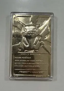 Vintage 1999 Burger King Pokemon 23k Gold Plated Pikachu Pokemon Card Only - Image 2