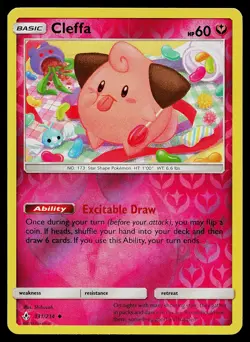 Pokemon Card Unbroken Bonds Cleffa 131/214 Uncommon Reverse Holo - Image 1
