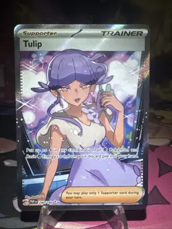 Tulip 244/182 - Full Art Trainer Ultra Rare Paradox Rift Pokemon Card - NM Holo - Image 1