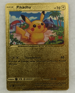 Pokemon Card Pikachu Gold Foil 075/073 Fan Art HP 70 - Image 1