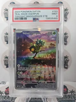 2024 Pokemon TCG Black Star Promo #123 Teal Mask Ogerpon PSA 9 MINT - Image 1