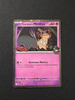 Team Rocket’s Mimikyu 087/182 Stamped Holo Destined Rivals Pokemon Card - NM++++ - Image 1