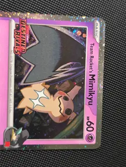 Team Rocket’s Mimikyu 087/182 Stamped Holo Destined Rivals Pokemon Card - NM++++ - Image 3