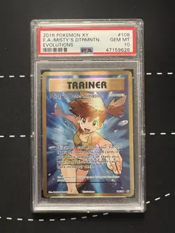 2016 Pokemon XY Evolutions 108/108 Holo Full Art Misty's Determination Psa 10 - Image 1
