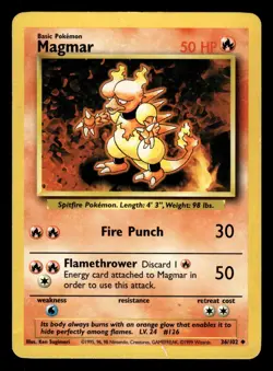 Magmar 36/102 Uncommon Base Set Pokemon Card - Image 1