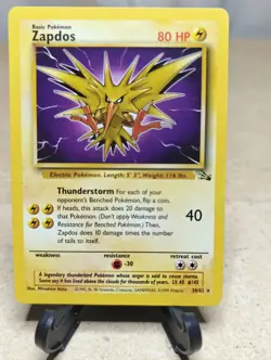 Zapdos Pokemon TCG 30/62 Fossil Set 1999 Non Holo - Image 1