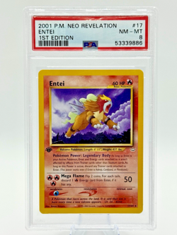 VINTAGE 2001 Pokemon Neo Revelation 1st Edition Rare ENTEI 17/64 PSA 8 NM-MINT - Image 1