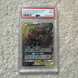 2019 Pokemon Sun and Moon Umbreon and Darkrai GX Unified Minds PSA 9 - Image 1