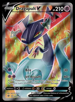 Pokemon TCG SWSH02: Rebel Clash #183/192 Dragapult V (Full Art) Holo NM - Image 1