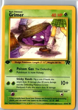 GRIMER 57/82 COMMON TEAM ROCKET POKEMON LP 1st Edition - Image 1