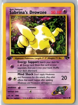 SABRINA'S DROWZEE 95/132 COMMON GYM CHALLENGE POKEMON LP 1st Edition - Image 1