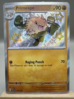 Primeape 170/091 Shiny Rare Pokemon TCG Paldean Fates NM - Image 1