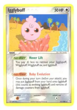 Moderately Played, English - 1 x Pokemon Igglybuff - 21/100 - Rare EX Crystal Gu - Image 1