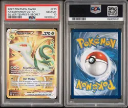 Pokemon 2022 Serperior VSTAR 210/195 Silver Tempest Gold Secret PSA 10 - Image 2