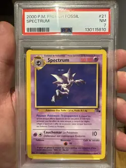 PSA 7 NM Spectrum FRENCH Pokemon Fossil WOTC 2000 Haunter POP 1 ONLY 3 HIGHER - Image 1