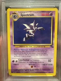 PSA 7 NM Spectrum FRENCH Pokemon Fossil WOTC 2000 Haunter POP 1 ONLY 3 HIGHER - Image 2