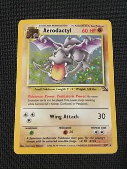 Aerodactyl 1/62 Holo Rare Fossil Pokemon LP/MP - Image 1