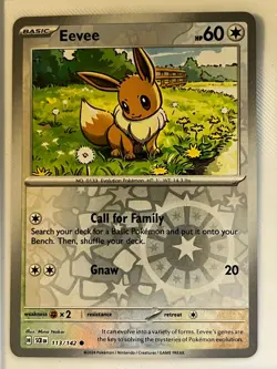 Eevee 113/142 Common Stellar Crown Pokemon Reverse Holo Near Mint - Image 1
