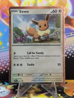 Pokemon TCG Scarlet & Violet Black Star Promo Eevee SVP043 Cosmos Holo (NM) - Image 1