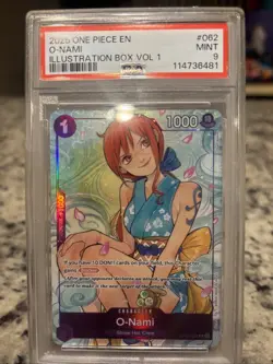 2025 ONE PIECE PROMOS ILLUSTRATION BOX VOL.1 #062 O-NAMI PSA 9 - Image 1
