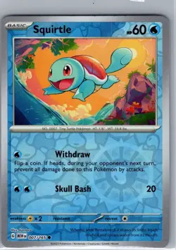 Squirtle - 007/165 Reverse Holo SV: Scarlet & Violet 151 - Pokemon Card - NM - Image 1