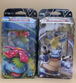Set of 2 Pokemon TCG V Battle 2021 Venusaur Blastoise Card Deck NEW - Image 1