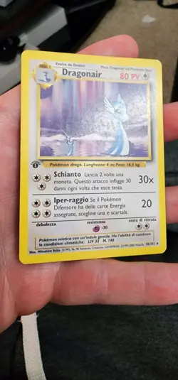 POKEMON BASE SET 1ST EDITION DRAGONAIR 18/102 RARE ITALIAN CARD - Light Play - Image 3