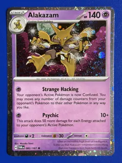 🔥 Alakazam 082/167 TWM - 2 SWIRLS 🌀 Cosmos Holo Rare Pokemon Card - Image 1