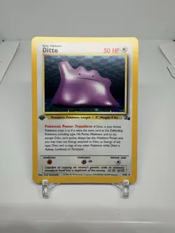 Pokemon Ditto 1st Edition Holo Rare Fossil 3/62 1999 WOTC Card - Image 1