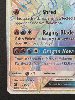 Kyurem GX White Rainbow Holo Card 74/70 Dragon Majesty Secret Edition LP+ NM - Image 4