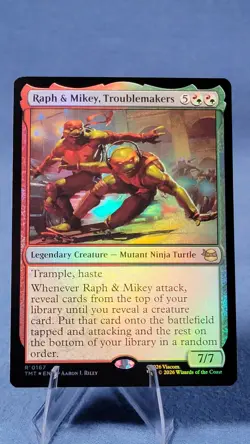 Raph and Mikey Troublemakers Foil NM Mtg TMNT TMT 167 Magic - Image 1