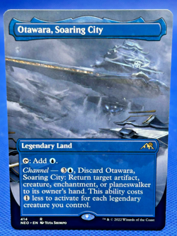 MTG 1x BORDERLESS Otawara, Soaring City # 414 Kamigawa: Neon Dynasty Magic x1 - Image 1