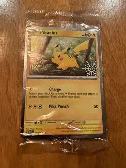 Pikachu 025/165 Pokemon Holiday Calendar 2025 Festive Stamp Promo SEALED - Image 1