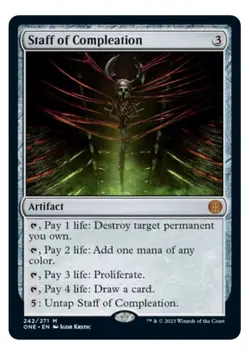 1x MTG Staff of Compleation - PHYREXIA AWBO Mythic! NM Mint - Image 1