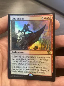 City on Fire MTG Alter/Altered Art Foil - Image 1