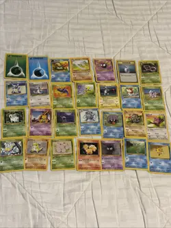 Lot of 28 Pokemon Base Set Cards Non Holo Collection Vintage WotC - Image 1