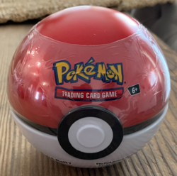 POKEMON TCG POKEBALL TIN SEALED 3 TCG BOOSTER PACKS AND 2 STICKER SHEETS - Image 1