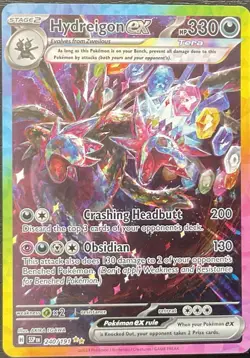 Pokemon Card- Hydreigon ex 240/191 Sv08: Surging Sparks Holo SIR CLEAN - Image 1