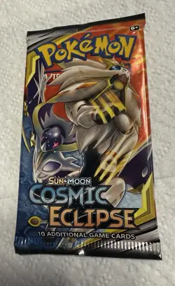 Pokemon TCG Cosmic Eclipse Booster Pack 10 Cards Sealed Solgaleo Lunala - Image 1