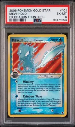2006 POKEMON EX DRAGON FRONTIERS GOLD STAR #101 MEW-HOLO PSA 6 - Image 1