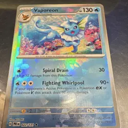Pokemon Vaporeon Master Ball Pattern Holo Rare 022/131 Prismatic Evolutions - Image 1