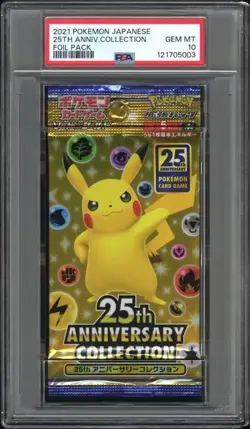PSA 10 GEM MINT 25th Anniversary Booster Foil Pack Japanese Pokemon Pikachu - Image 1