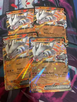POKEMON - RESHIRAM EX X4 - WHITE FLARE STAMPED - NM - 020/086 - DOUBLE RARE - Image 1