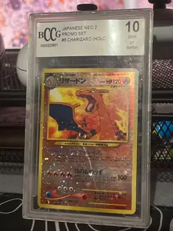 2000 Pokemon Neo 2 Charizard Japanese Holo PSA 10 - Image 1