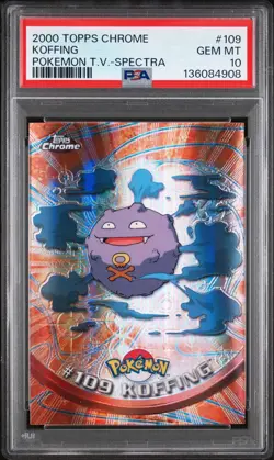 2000 TOPPS CHROME POKEMON T.V. SPECTRA #109 KOFFING PSA 10 - Image 1