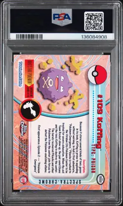 2000 TOPPS CHROME POKEMON T.V. SPECTRA #109 KOFFING PSA 10 - Image 2