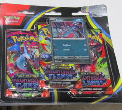 Pokemon TCG Mega Evolution Phantasmal Flames 3 Booster packs and 1 foil promo - Image 1